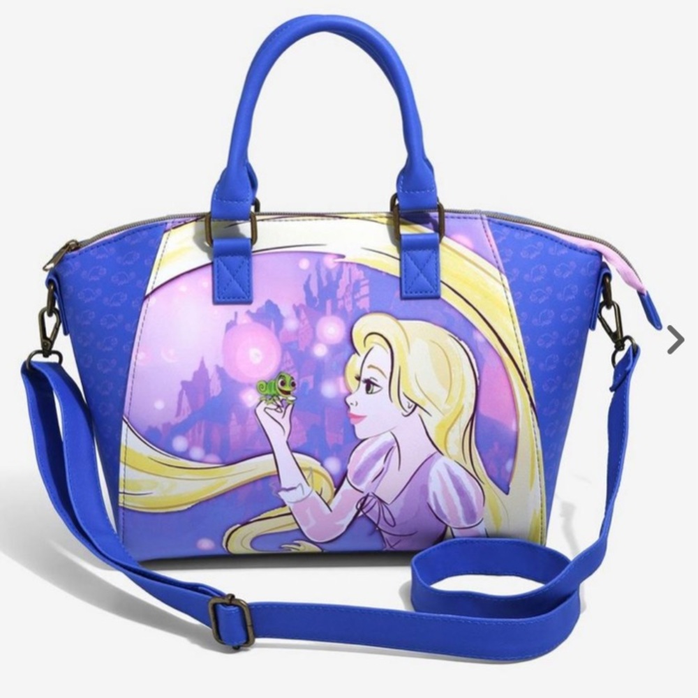 New Sold Out Loungefly Disney Tangled Rapunzel & Pascal Satchel Bag